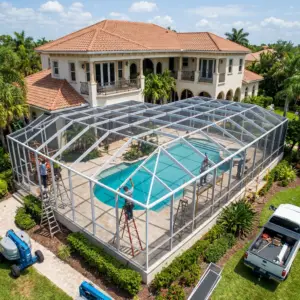 Pool Enclosure painting by Modern Pool cage Painting