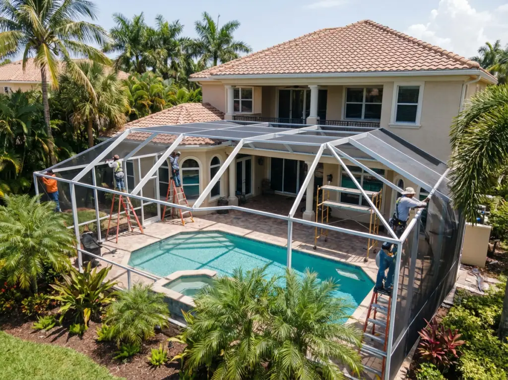 Pool cage rescreening service Across Florida.