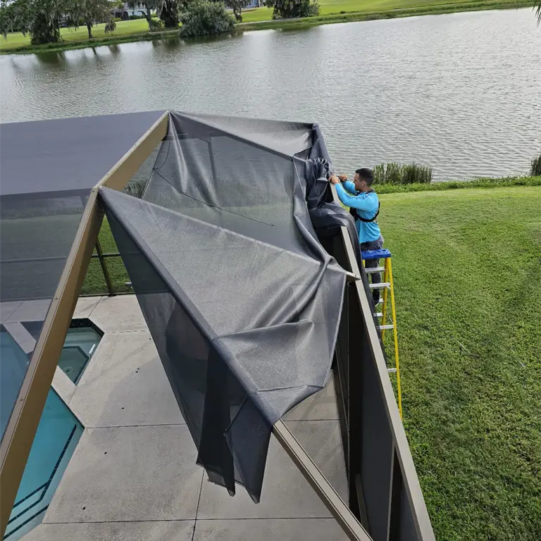 Men doing a patio screening service