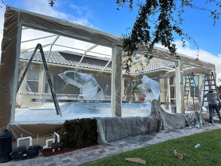 Pool Enclosure, plastic sheets