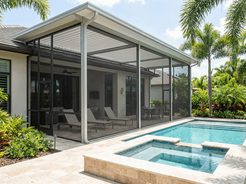 White pergola in Florida