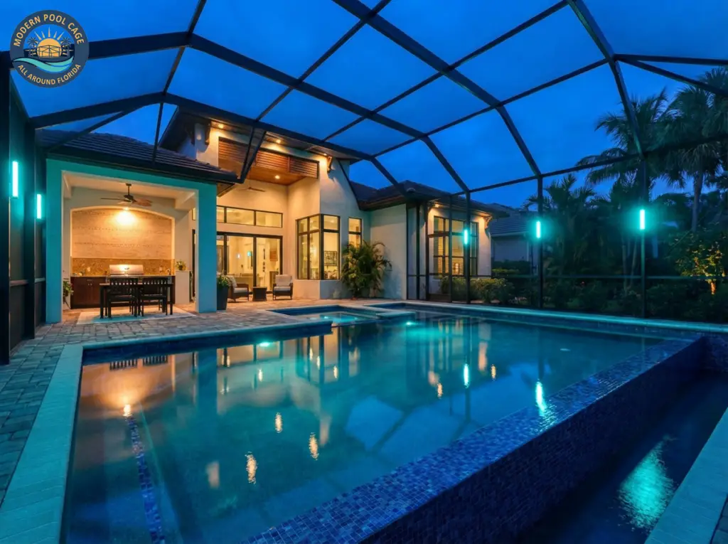Pool Cage Lighting by Modern Pool Cage