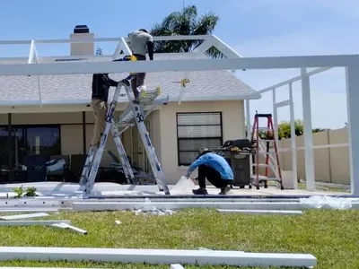 Building a Pool Enclosure structure with Modern Pool Cage Painting